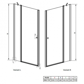 Душевая дверь Eos II DWJ 110 L