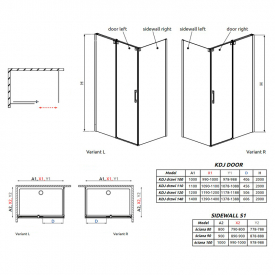Душові двері Espera KDJ 120 L елемент В