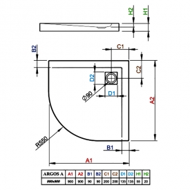 Поддон Argos A 90x90