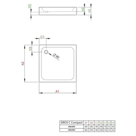 Поддон Siros C Compact 80x80