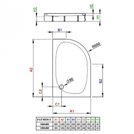 Поддон Patmos E 120x90 R
