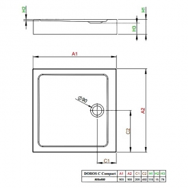 Піддон Doros C Compact 90x90 з ніжками