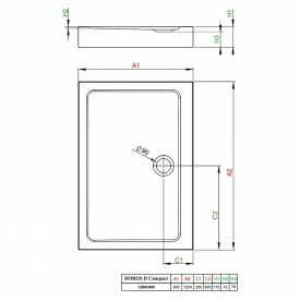 Поддон Doros D Compact 120x90 с ножками и панелью