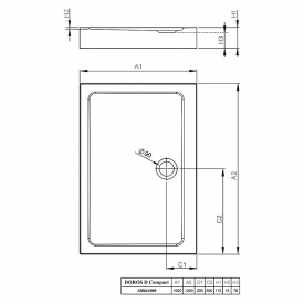 Піддон Doros D Compact 120x100 з ніжками і панеллю