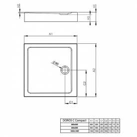 Піддон Doros C Compact 100x100 з ніжками