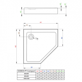 Поддон Doros PT Compact 100x100 с ножками