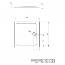 Поддон Doros C Stone 90x90