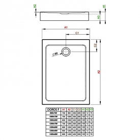 Піддон Doros F Compact 120x90 з ніжками