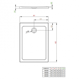 Піддон Doros Plus F 90x120