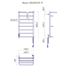 Полотенцесушитель Люксор-I 80x50/29 TR К