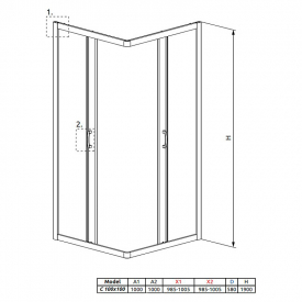 Душевая штора Premium Plus C 100x100