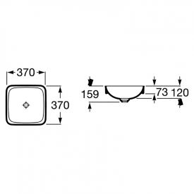 Раковина Inspira Square 37 врезная в столешницу квадратная