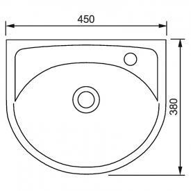 Раковина Status 45 з отвором справа