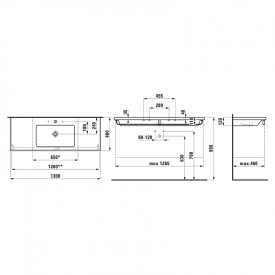 Раковина Living Square 130 подрезная