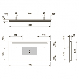 Зеркало Case 130x62