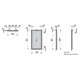 Дзеркало Frame 25 45x82,5 в рамі