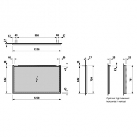 Зеркало Frame 25 120x70 с рамой