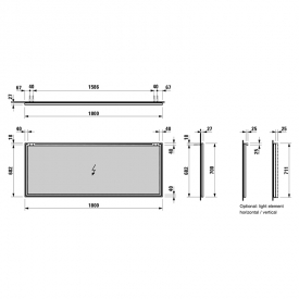 Дзеркало Frame 25 180x70 з рамою