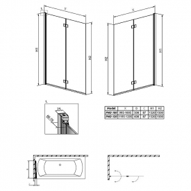 Штора для ванны Essenza New PND 100 L