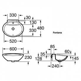 Раковина Fontana 60 накладная