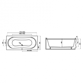 Ванна Long 170x80 с ножками