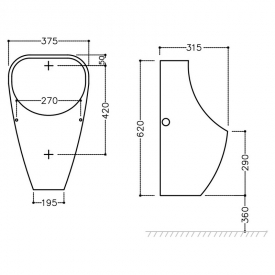 Пісуар URS-WHT-13253O