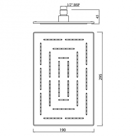 Верхний душ Maze прямоугольный