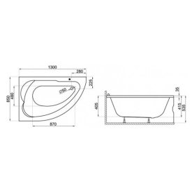 Ванна Standard 130x85 права