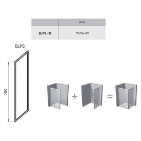 Душова стінка BLPS-80 Transparent + білий