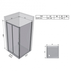 Душевая дверь BLDP 2-100 Transparent+белый