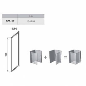 Душова стінка BLPS-100 Transparent + білий