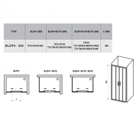 Душові двері BLDP 4-200 транспарент