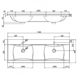 Раковина Classic 130 двойная