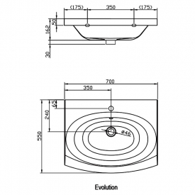 Раковина Evolution 70