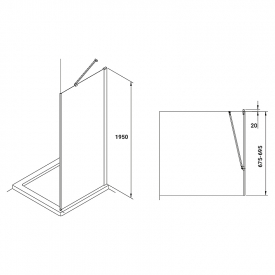 Душова стінка Capital 70x195