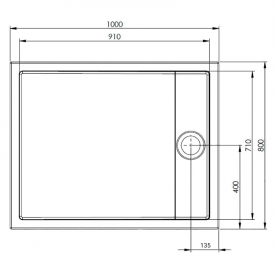 Поддон Granada Compact 100x80 с ножками и сифоном