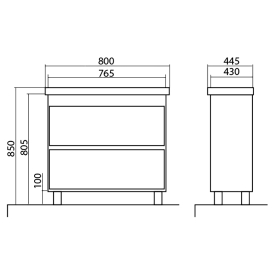 Тумба Валенсія 80 та раковина Frame 80