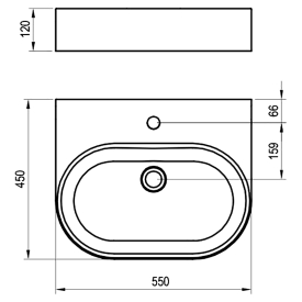 Раковина Ceramic Slim Wall 55 O