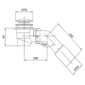 Донный клапан для ванны Click-Clack
