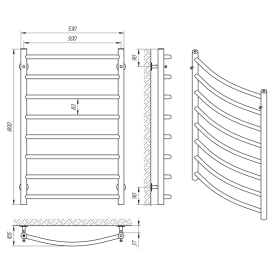 Полотенцесушитель Классик П8 50x80