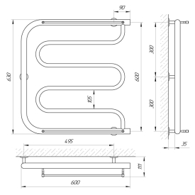 Полотенцесушитель Фокстрот 60x60