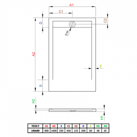 Поддон Teos F 140x90