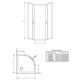 Душова кабіна Premium Plus A 90