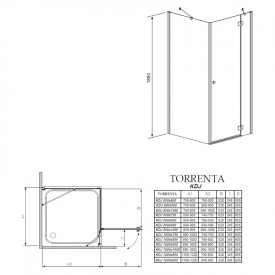 Душевая кабина Torrenta KDJ 90 R