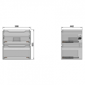 Шафка Double для раковини Como 60, Su 60, Moduo 60, Smyle Square 60