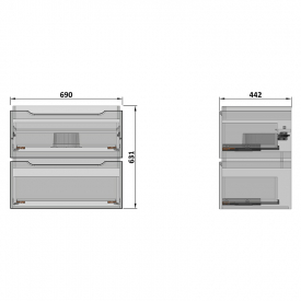 Шафка Double для раковини Como 70