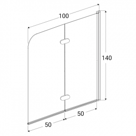 Шторка для ванны Fun 100 двухэлементная
