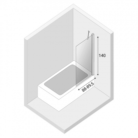 Шторка для ванны New Soleo 90 неподвижная