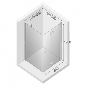 Душова штора New Soleo 90x90 R