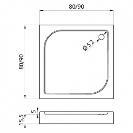 Поддон New Domio 90x90